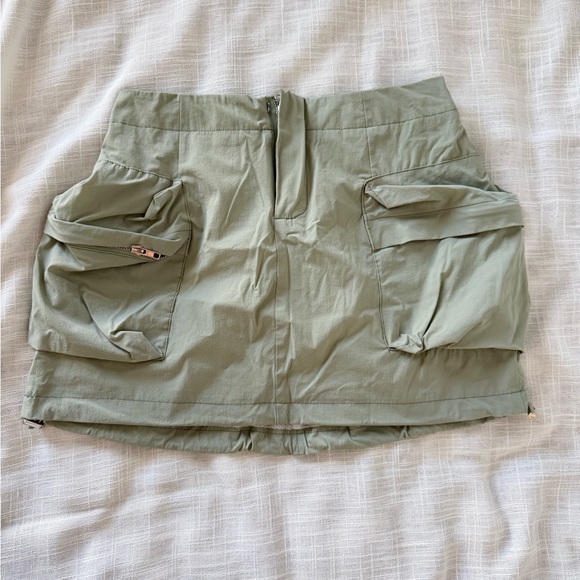 Hot & Delicious Dresses & Skirts - Hot & Delicious Sage Green Mini Skirt with Zipper Detail